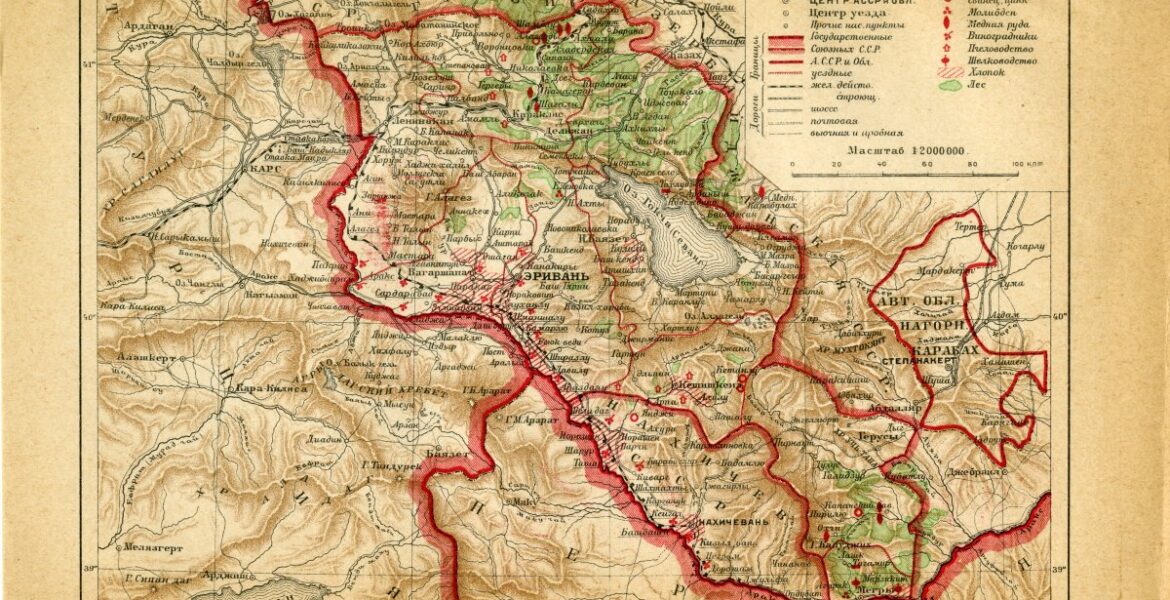 Historical map of Armenia and Nagorno-Karabakh (Artsakh)