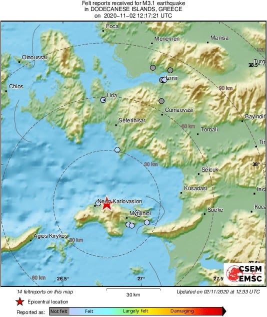 Samos Earthquake November 2, 2020. earthquakes