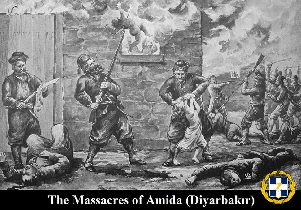 Amida Sketch by an eye-witness of the massacre of Armenians during the Hamidian massacres Greek Turkey ottoman
