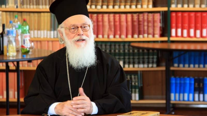 The Archbishop of Tirana, Durres and All Albania, Anastasios. Greek orthodox