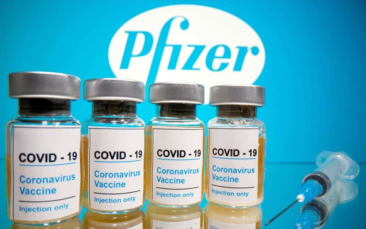 Pfizer COVID-19 vaccine. Greek