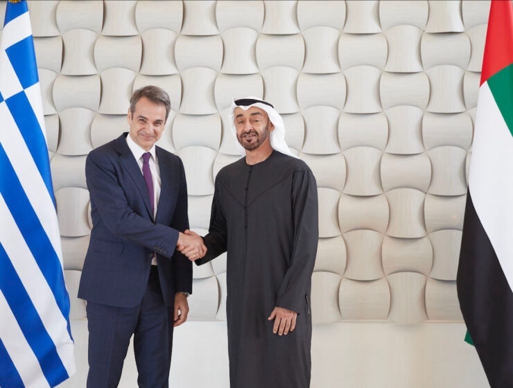 Prime Minister Kyriakos Mitsotakis meets with United Arab Emirates the Crown Prince of the Emirate of Abu Dhabi Sheikh Mohammed bin Zayed Al Nahyan.