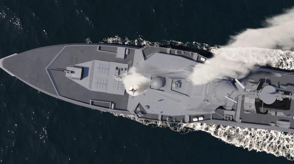 French Naval Group Design of the BELH@RRA frigate.