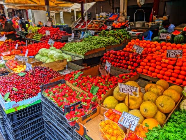 Greek fruits and vegetables. greek inflation
