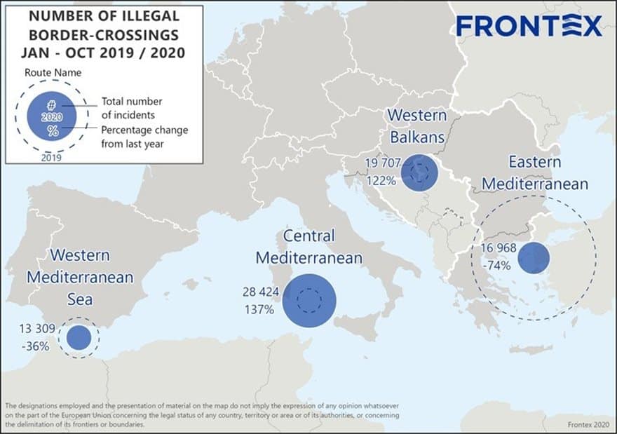 FRONTEX: Migration flows to Greece drop by 74% 