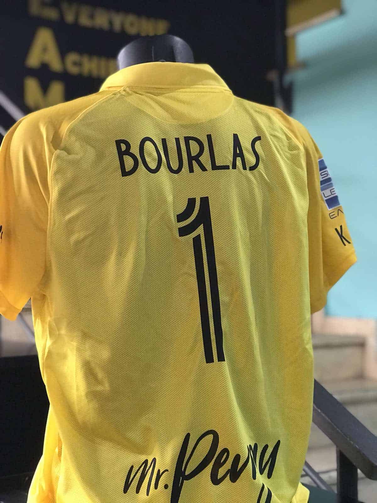 Albert Bourla's ARIS FC jersey.