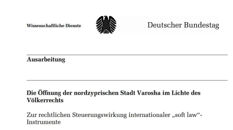 The Bundenstag report on Varosha.
