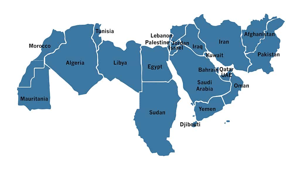 The Middle East North Africa (MENA) region.