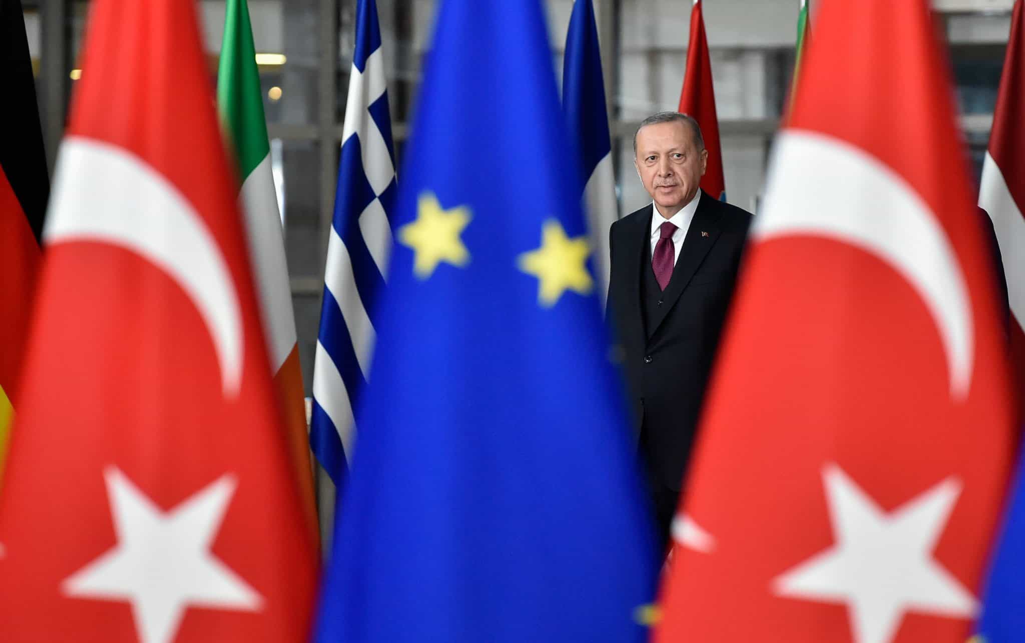 EU Turkish President Recep Tayyip Erdogan arrives before a meeting with European Commission President and EU Council President | John Thys/AFP via Getty Images