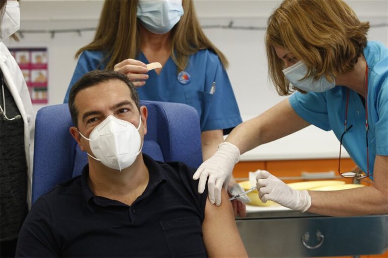 Former Greek PM Tsipras receives COVID-19 vaccine