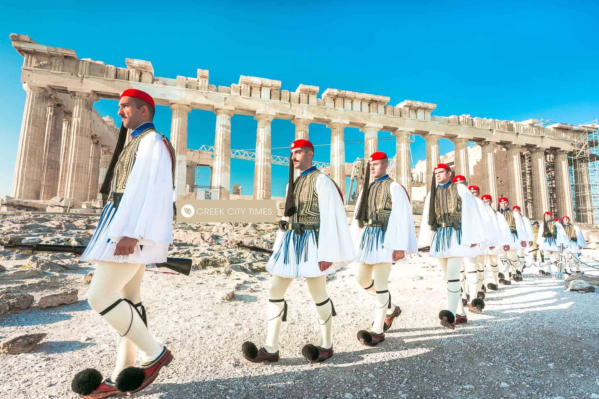 Greek Presidential Guard at the Parthenon
