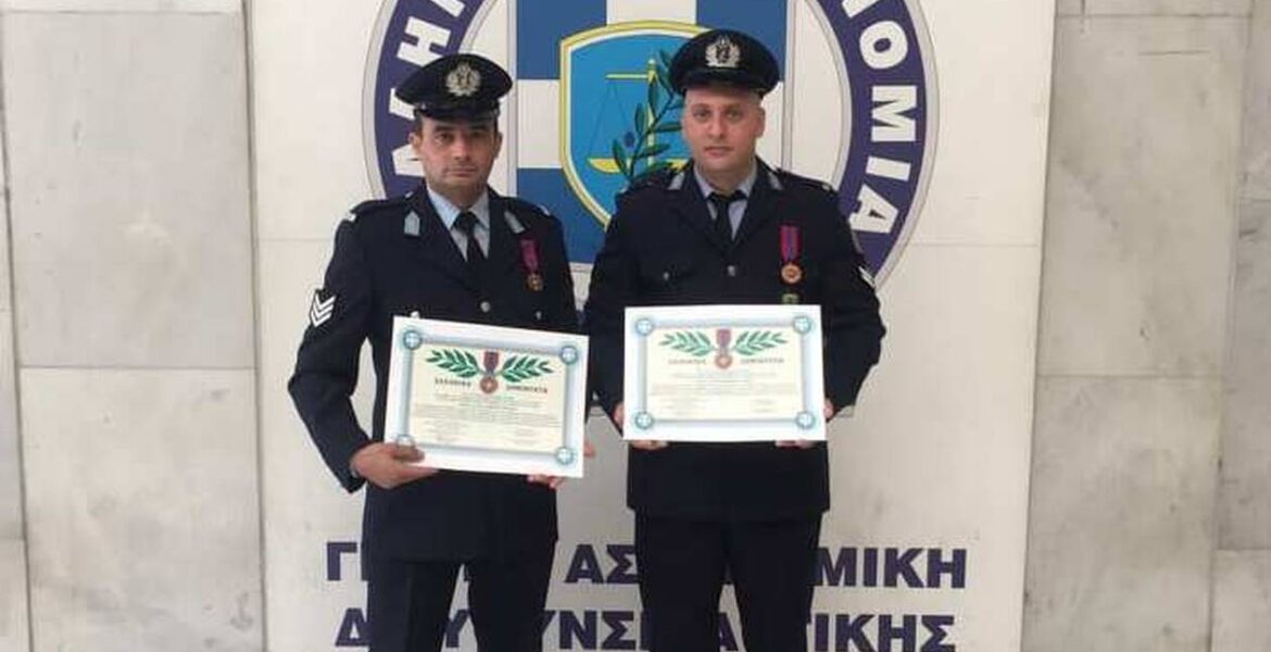 Two Police Officers in Athens awarded the "Police Cross"