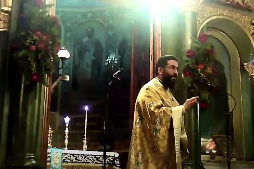 Greek Orthodox Priest asks mask-less faithful to leave during Christmas church Service