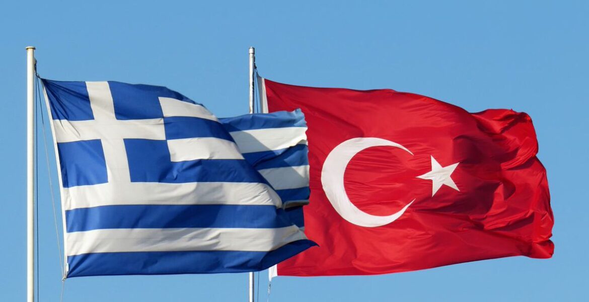 Greek-Turkish flags. Greece