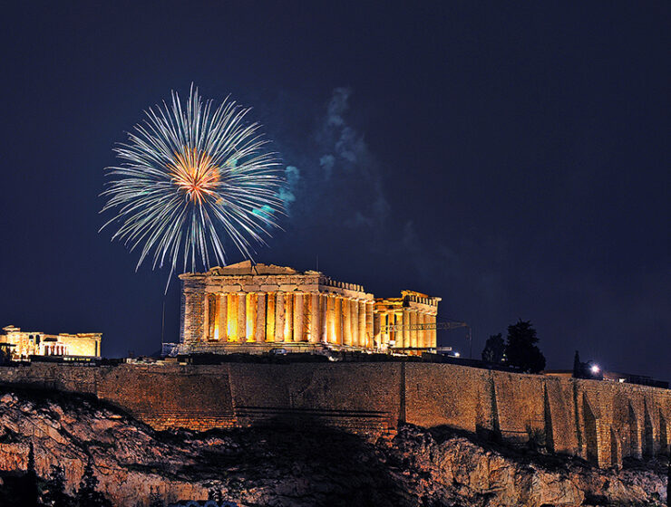 Acropolis Greece fireworks