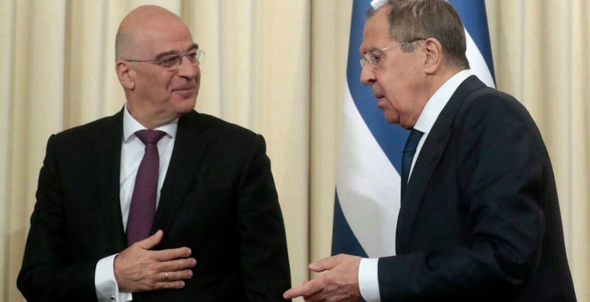 Russia Greece Nikos Dendias Sergey Lavrov