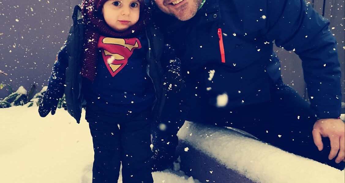 Little Panagiotis-Rafail sees snow for the first time