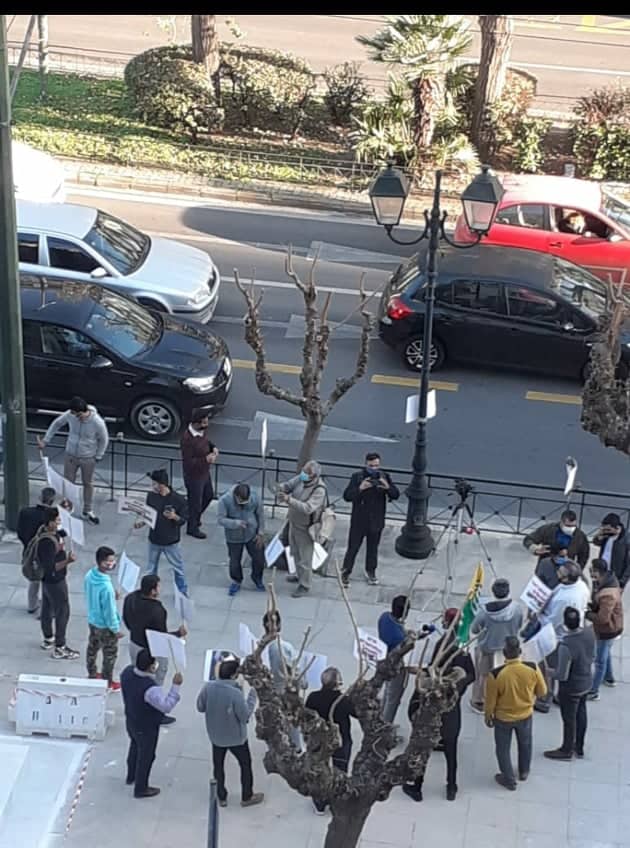 Pakistanis protesting at the front of the Indian Embassy - February 5, 2020.