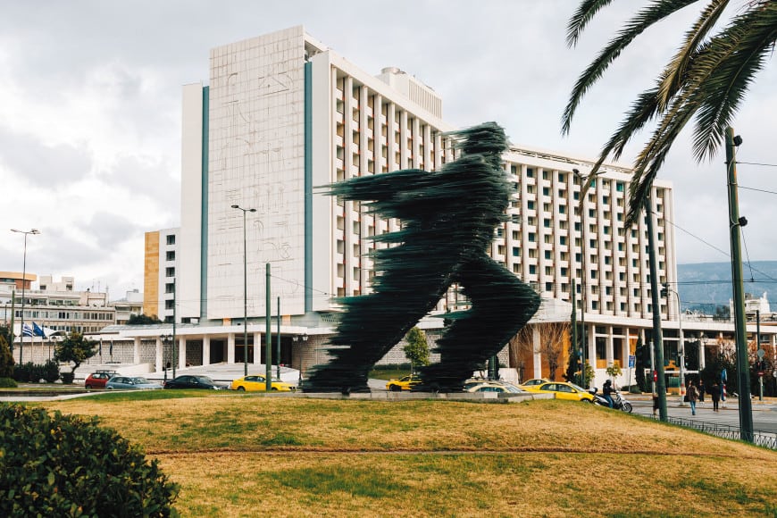 Runner sculpture in Athens