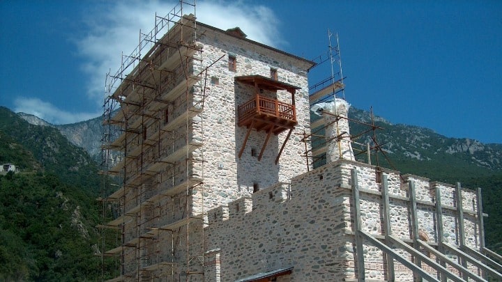  Restoration works underway on Mount Athos