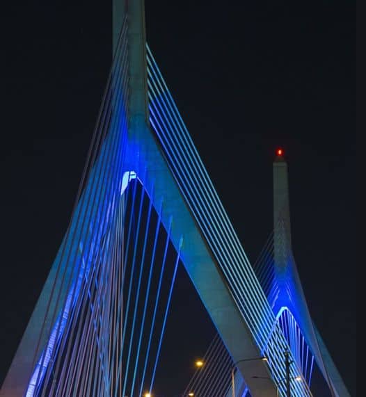 Bridges and buildings in Massachusetts will light up with the colours of the Greek flag