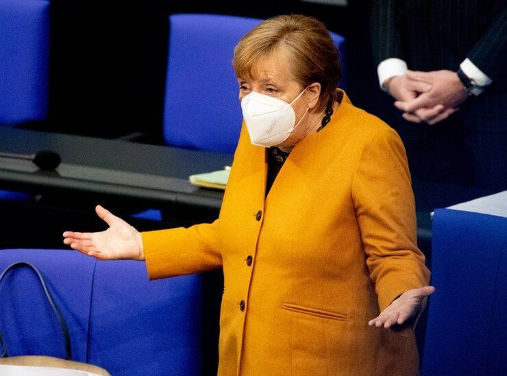 Germany German Chancellor Angela Merkel. Mitsotakis