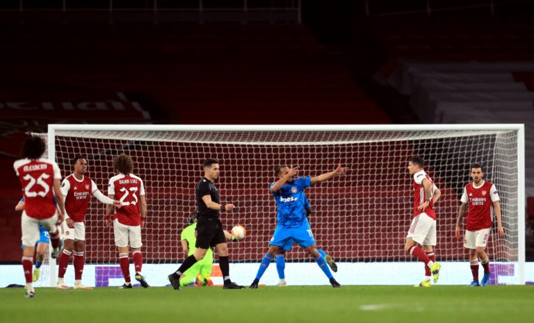 Arsenal are through to the Europa League quarterfinals after losing to Olympiakos