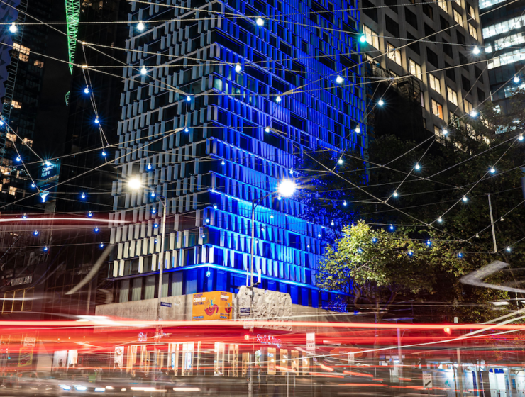 Melbourne's Greek Centre turns blue