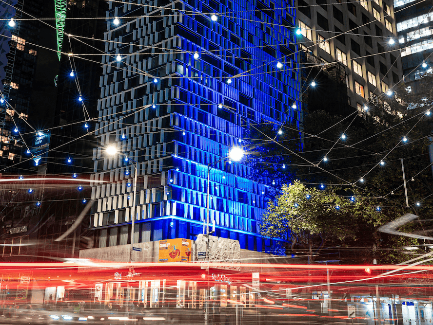 Melbourne's Greek Centre turns blue