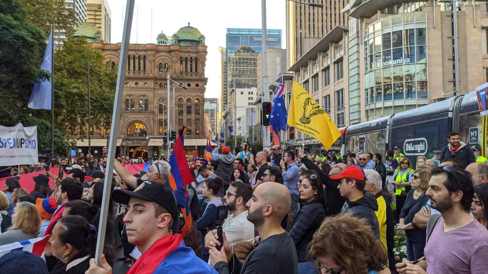 Greek, Armenian, Assyrian genocide rally in Sydney, Australia - April 24, 2021.