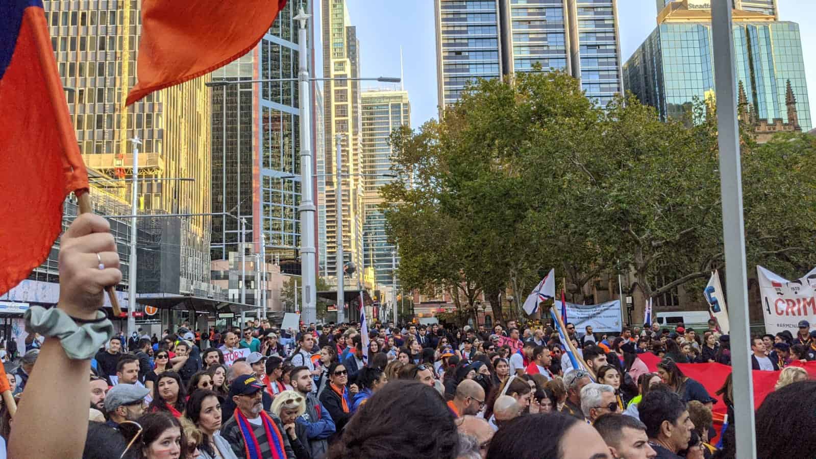 Greek, Armenian, Assyrian genocide rally in Sydney, Australia - April 24, 2021.