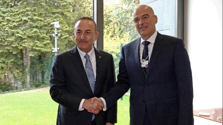Nikos Dendias with Mevlüt Çavuşoğlu.