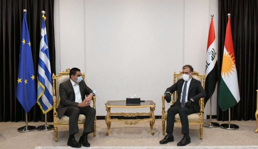 Minister Safeen Dizayee receives new Greek Consul General to Kurdistan