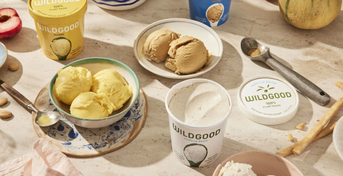 Dairy-free frozen dessert crafted with olive oil