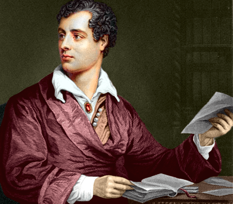 lord byron coloured drawing