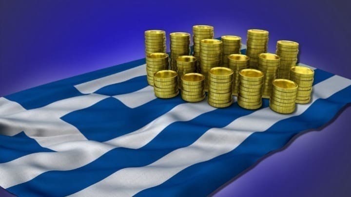 Greek bond Greece flag euros money finance economy
