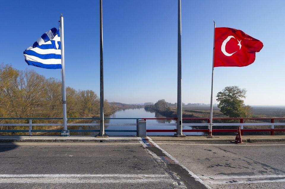 Greek Turkish flags Evros