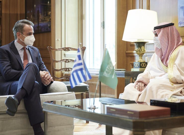 rime Minister Kyriakos Mitsotakis met with the Minister of Culture of Saudi Arabia, Prince Badr bin Farhan Al-Saud