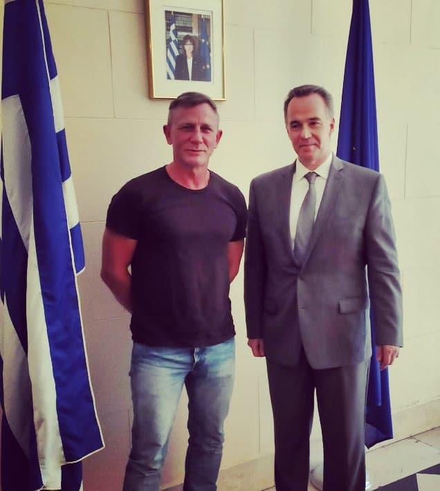 Daniel Craig visits the Consulate General of Greece in New York