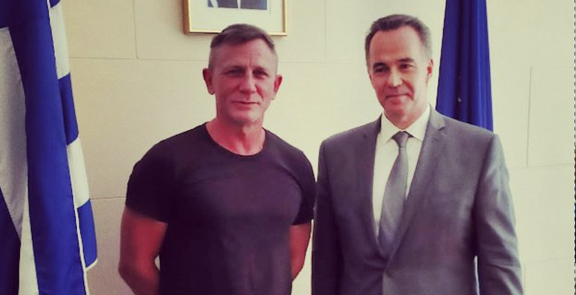 Daniel Craig visits the Consulate General of Greece in New York