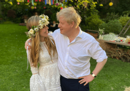 Carrie Symonds wears Christos Costarellos dress for secret wedding to Boris Johnson