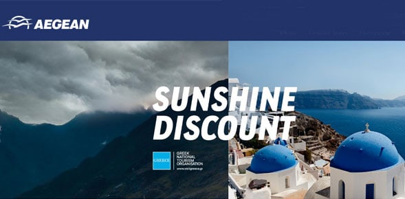 Aegean Airline's ‘Sunshine Discount’ 