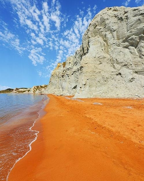 The magical beach with orange sand in Kefalonia