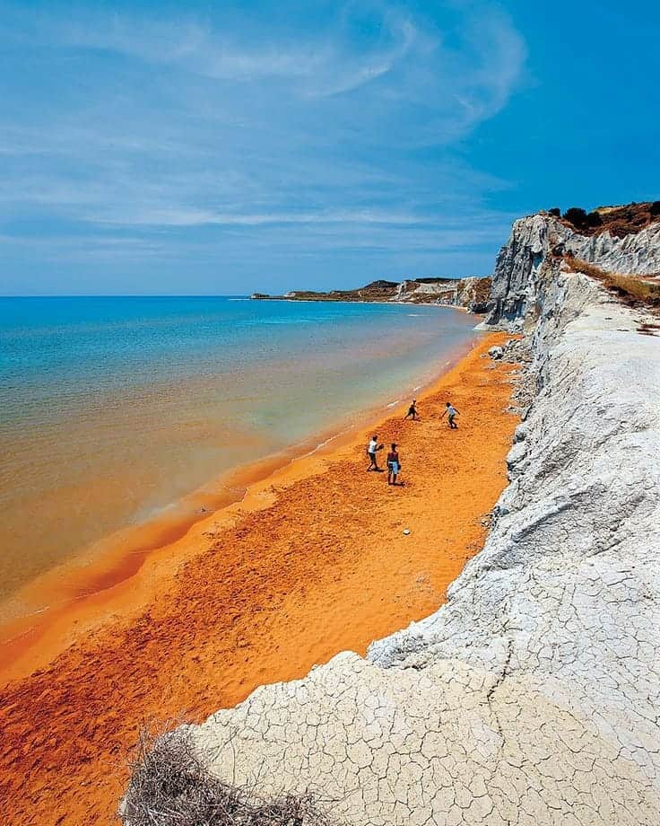 The magical beach with orange sand in Kefalonia