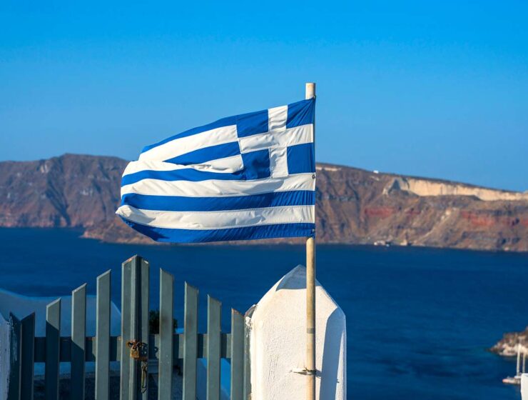 Santorini Greek flag Kikilias