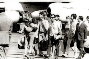 Beatles in Greece at Airport