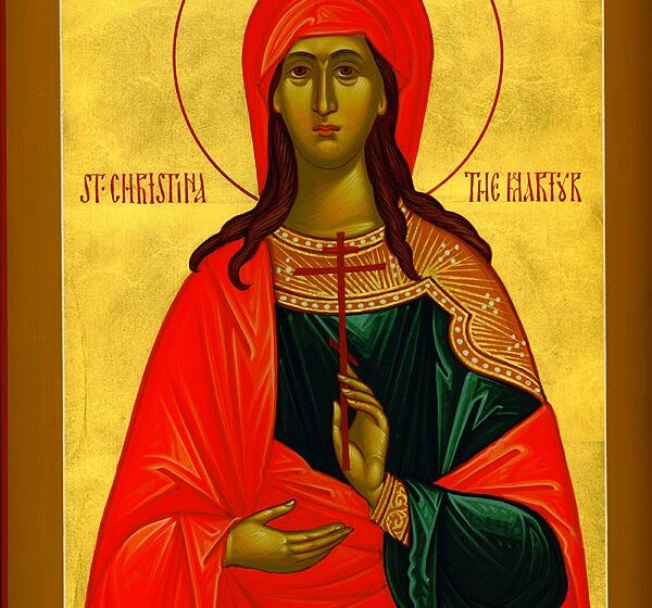 Christina was born in the city of Tyre. She was the daughter of Urban, the imperial deputy, an idol-worshiper. The reason her parents gave her the name Christina is unknown, but it contained within itself the mystery of her future following Christ.