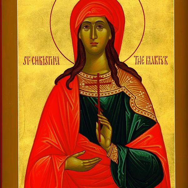 Christina was born in the city of Tyre. She was the daughter of Urban, the imperial deputy, an idol-worshiper. The reason her parents gave her the name Christina is unknown, but it contained within itself the mystery of her future following Christ.