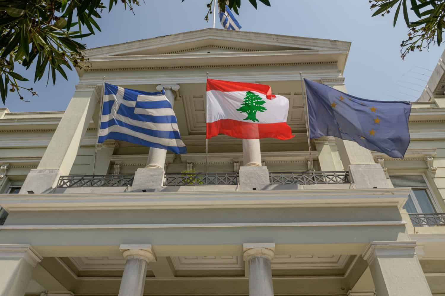 Greece Greek Lebanon Lebanese flags