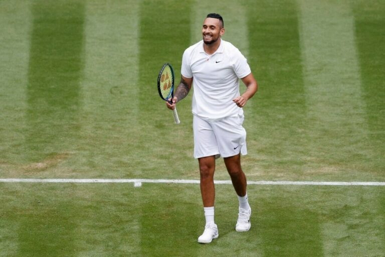 Nick Kyrgios wins opener in Wimbledon